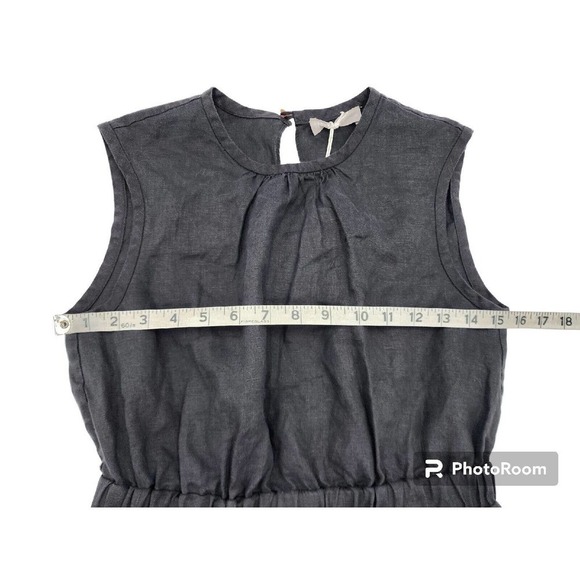 Everlane The Linen Open Back Dress Black Sleeveless Tiered Midi Size 00 NWT - Picture 7 of 12